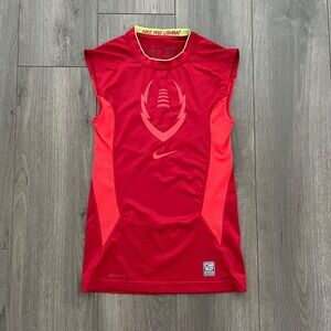 Nike Pro Combat Dri-FIT Compression Sleeveless Shirt Mens Small Red Football